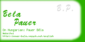 bela pauer business card